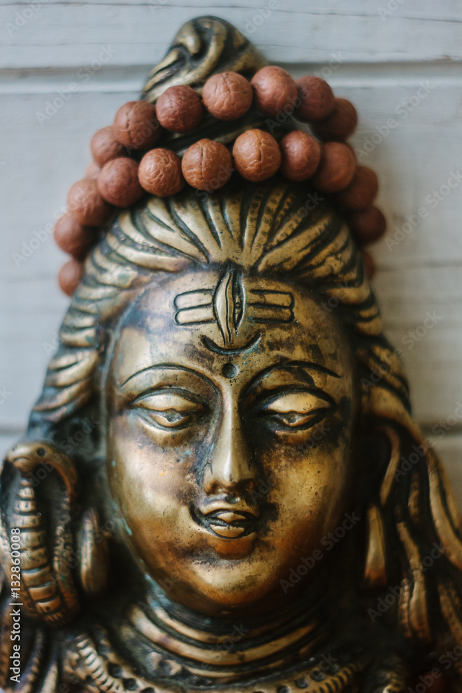 Hindu God - Shiva with rudraksha rosary on the head.