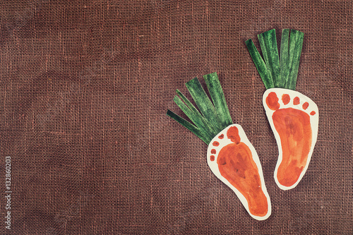 handmade foot-shaped carrot