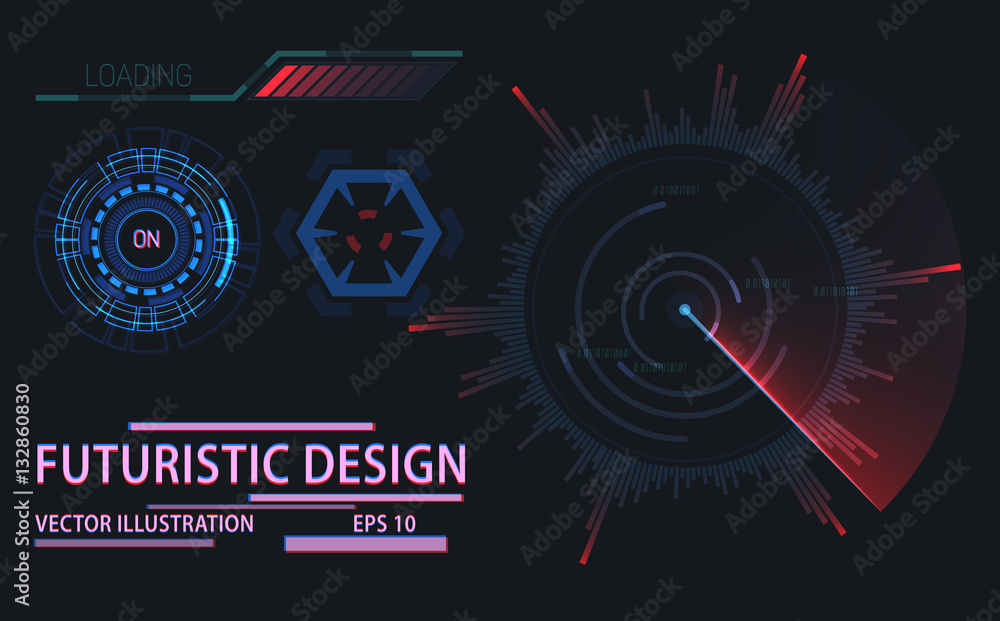 Web or game user interface futuristic elements Web or game user interface futuristic elements
