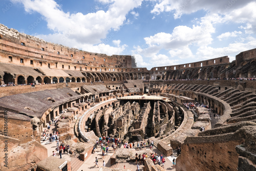 Interior view of the Colosseum. Rome, Italy