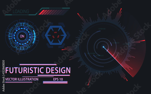 Web or game user interface futuristic elements
