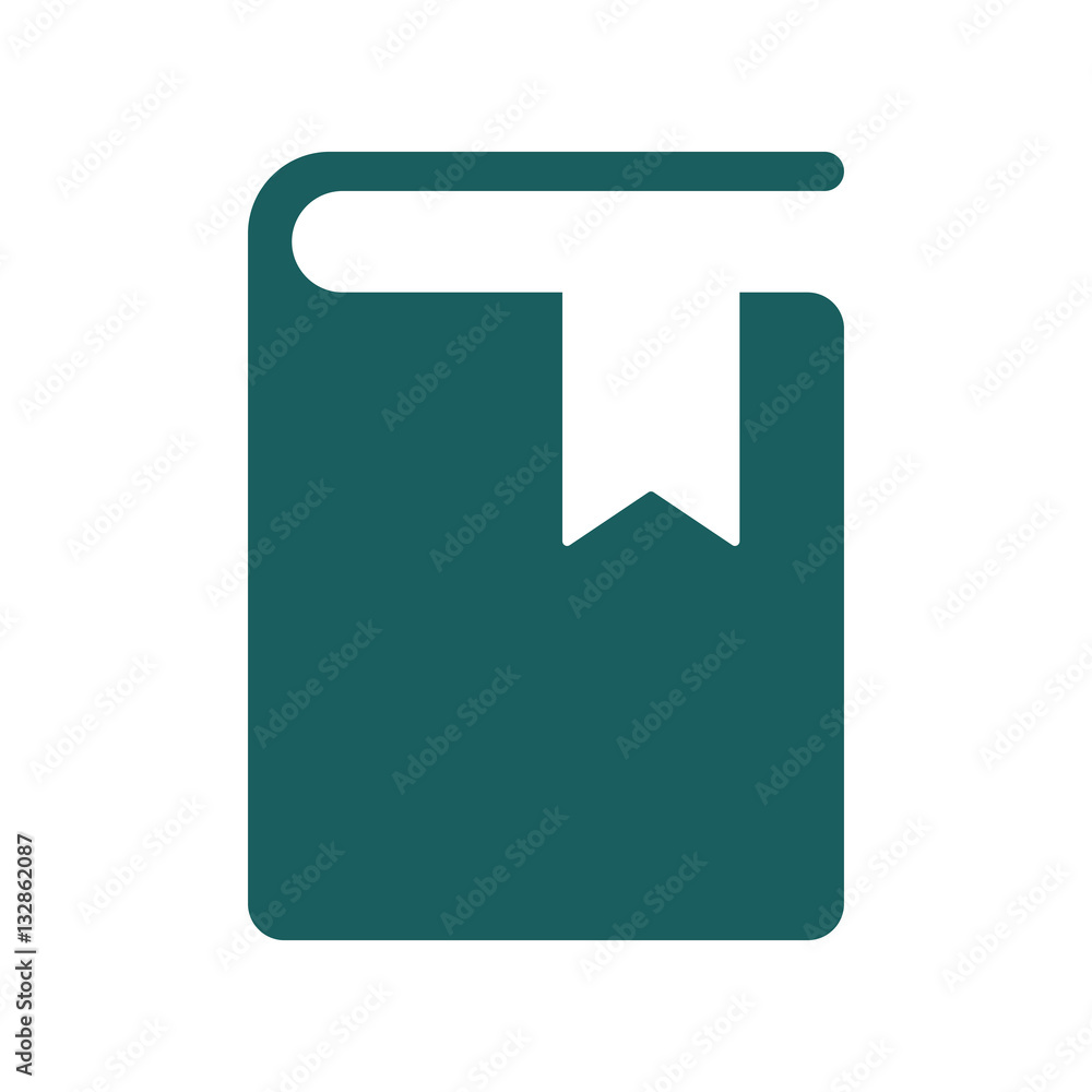 book closed with bookmark icon on white background book closed with bookmark icon on white background