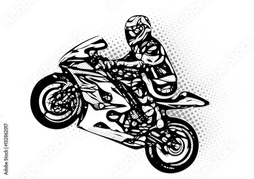 Canvas Print motorcycle racer