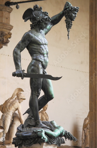 Perseus holding the head of Medusa in Florence, Italy
