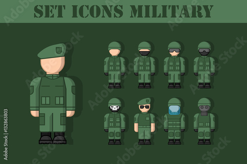 набор иконок военных