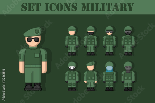 набор иконок военных