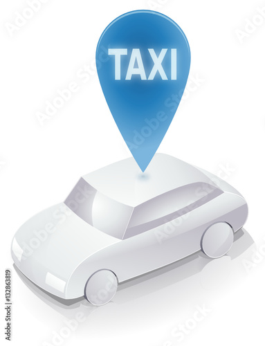 Voiture de taxi (reflet)