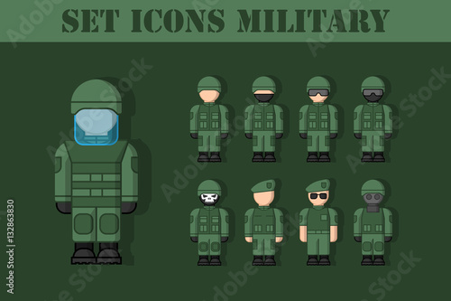 набор иконок военных