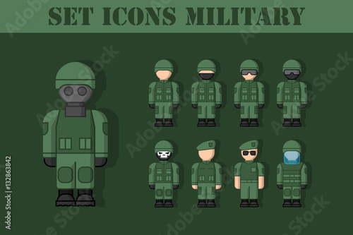 набор иконок военных