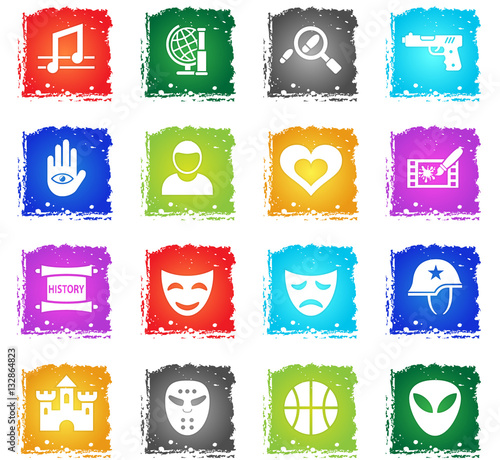 cinema genre icon set