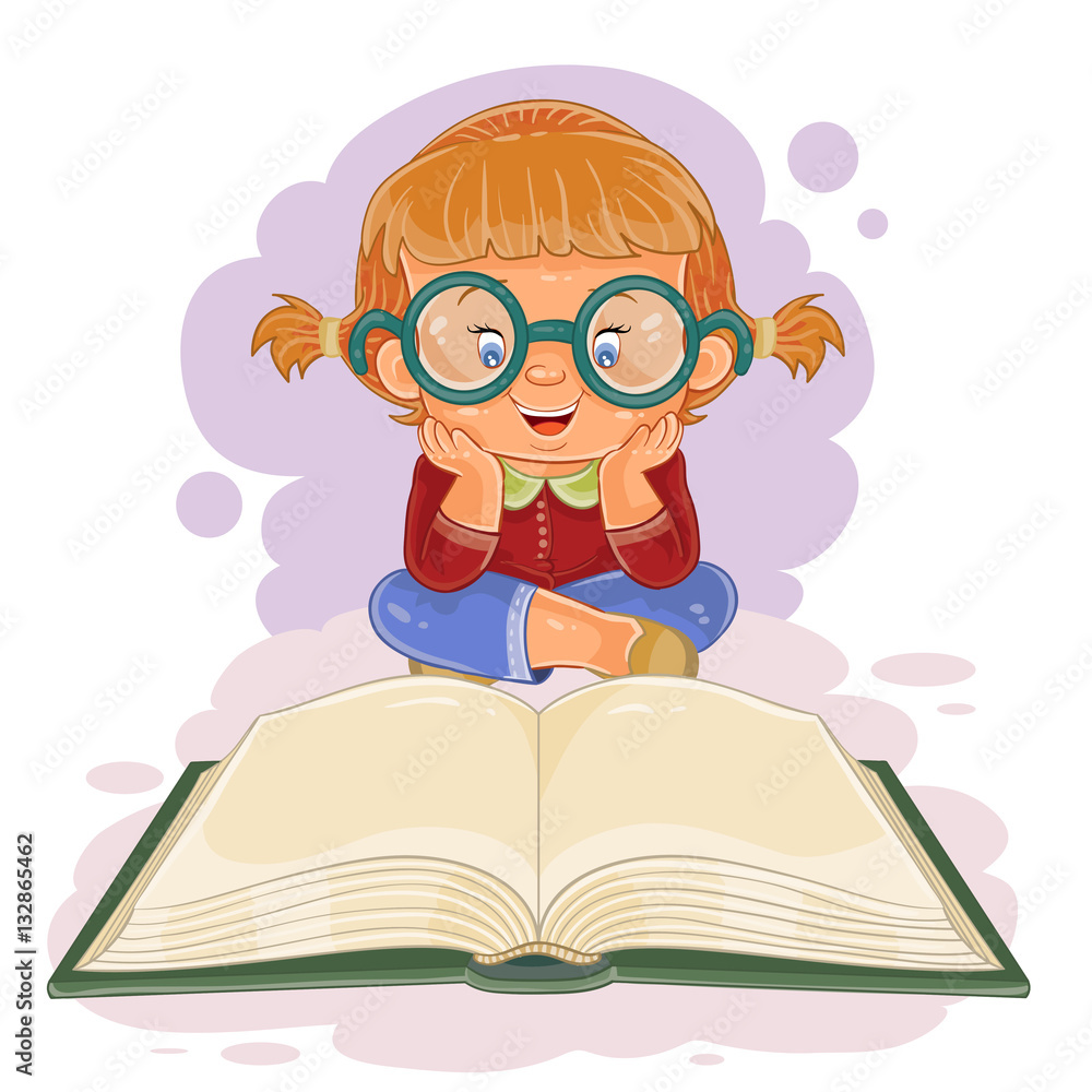 Small girl reading a book Small girl reading a book