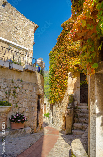 Fototapeta Naklejka Na Ścianę i Meble -  old buildings and narrow streets in village Eze in Provence, France