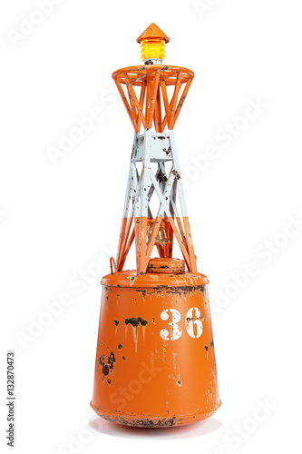 Marine buoy isolated on white background 3d