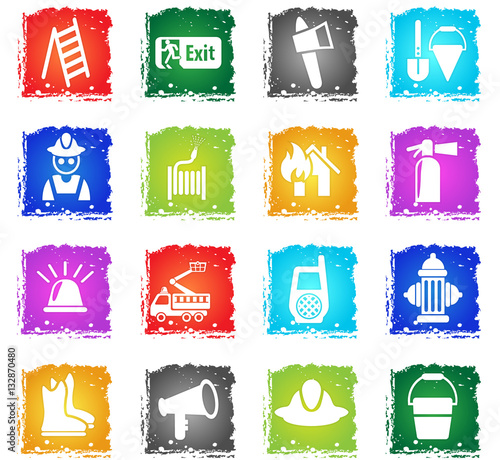 fire brigade icon set