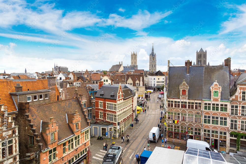 Fototapeta premium Panoramic view of Gent