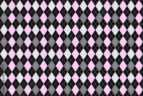 Classic argyle seamless pattern for textile, paper print. Vector illustration. Pink grey.