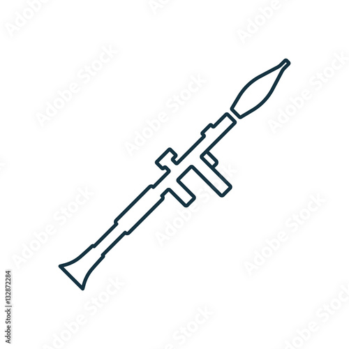 Rpg isolated line icon on white background; weapon