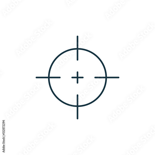 Aim isolated line icon on white background