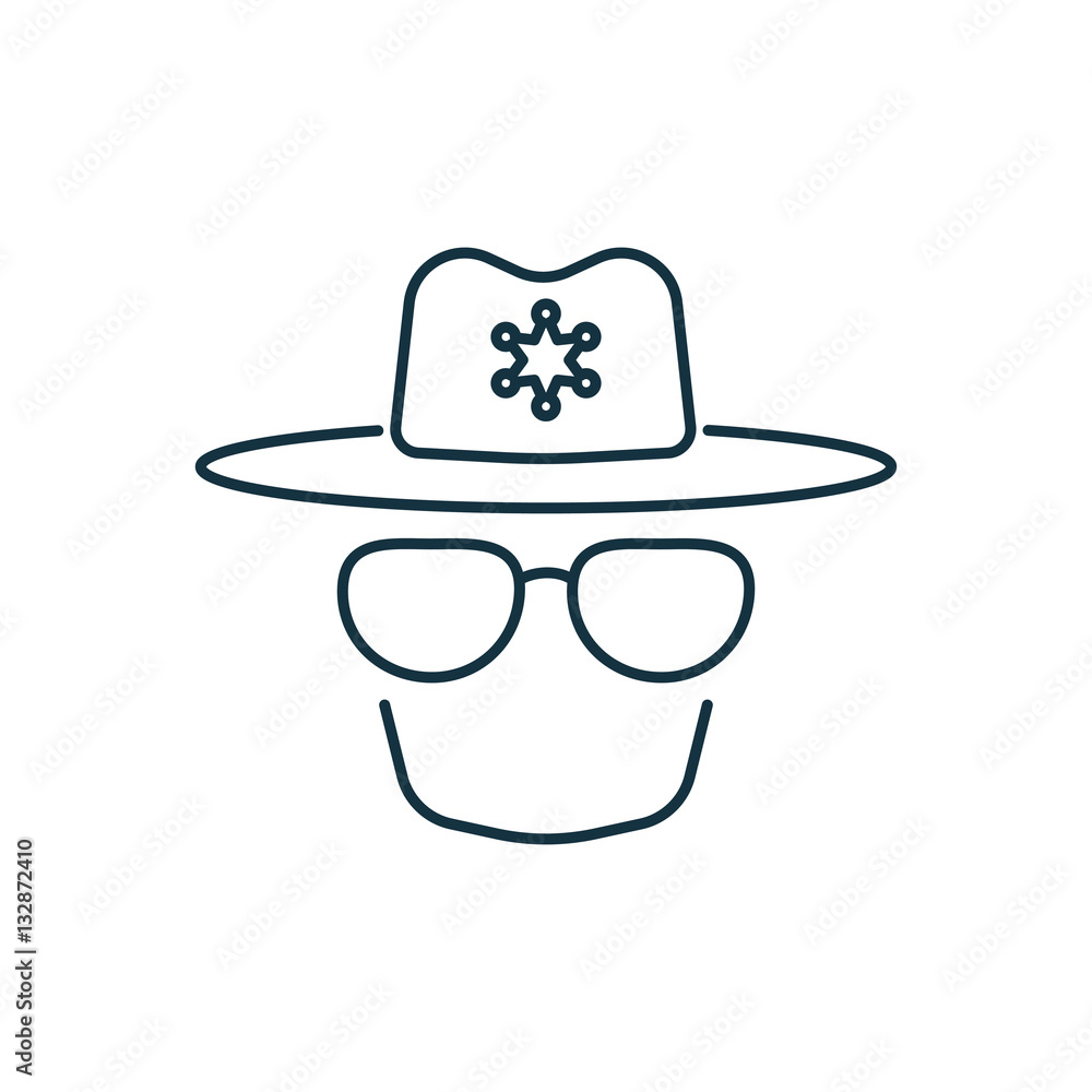 Police isolated line icon on white background Police isolated line icon on white background