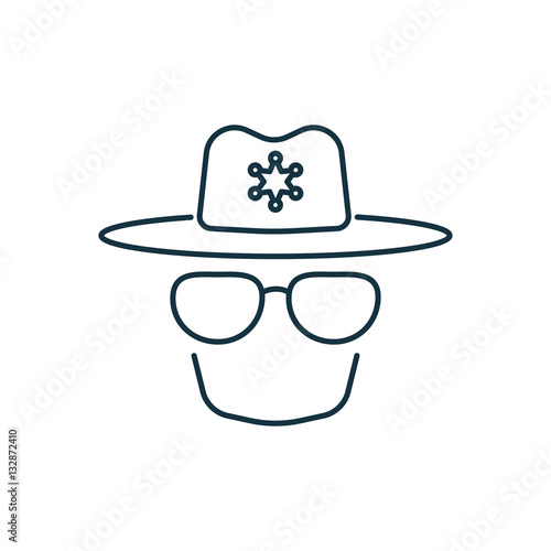 Police isolated line icon on white background