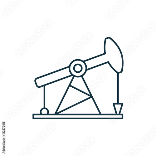 Oil derrick isolated line icon on white background