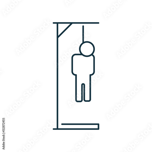 Gallow isolated line icon on white background