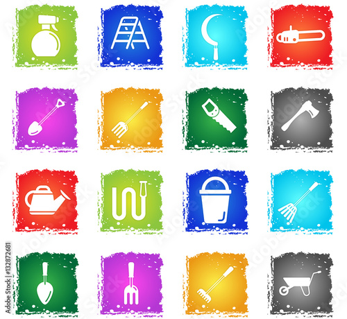 Garden tools simply icons