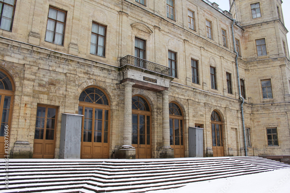 The main entrance of the Gatchina Palace.