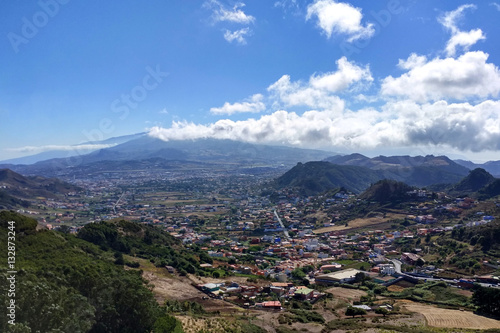 Clouds above the beautiful small town, Tenerife, Canary Islands