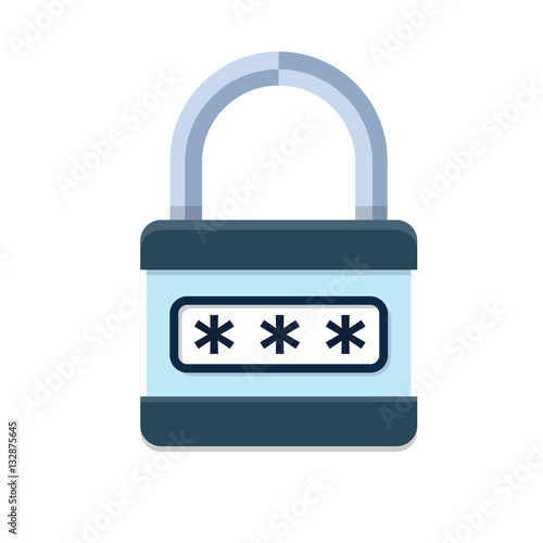 Combination lock.Padlock with password vector icon.