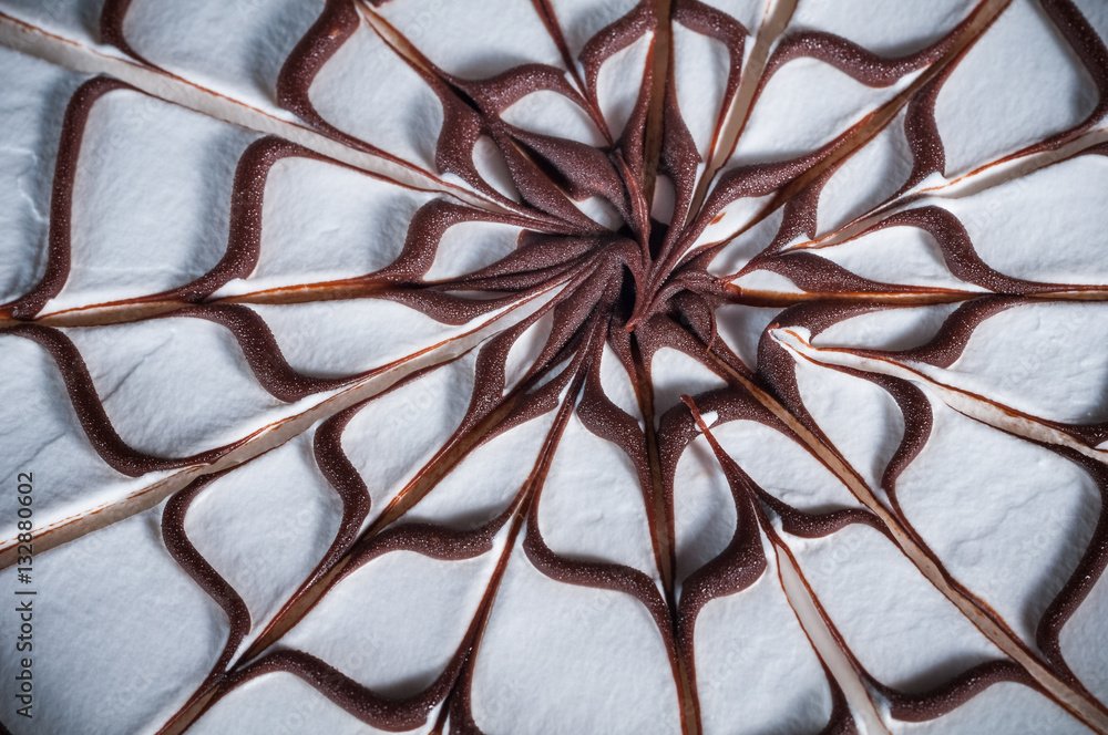 Delicious cake on a wooden black background Delicious cake on a wooden black background