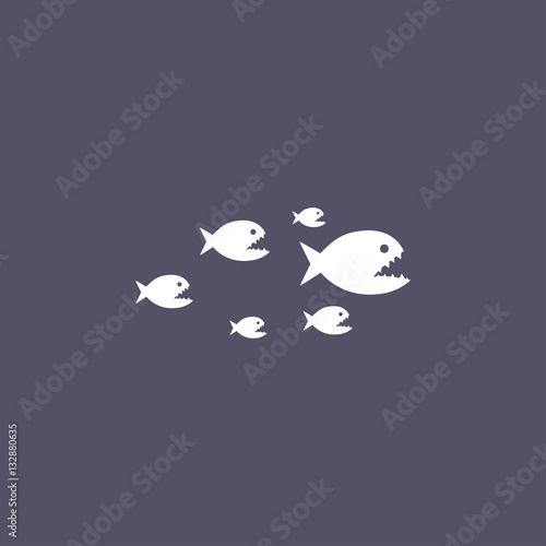 Billede på lærred piranha icon. animal sign