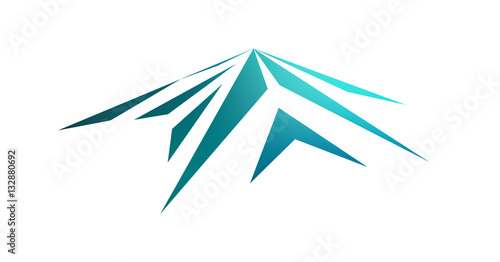 Logo emblem of snow mountain peak (Mont Blanc).
