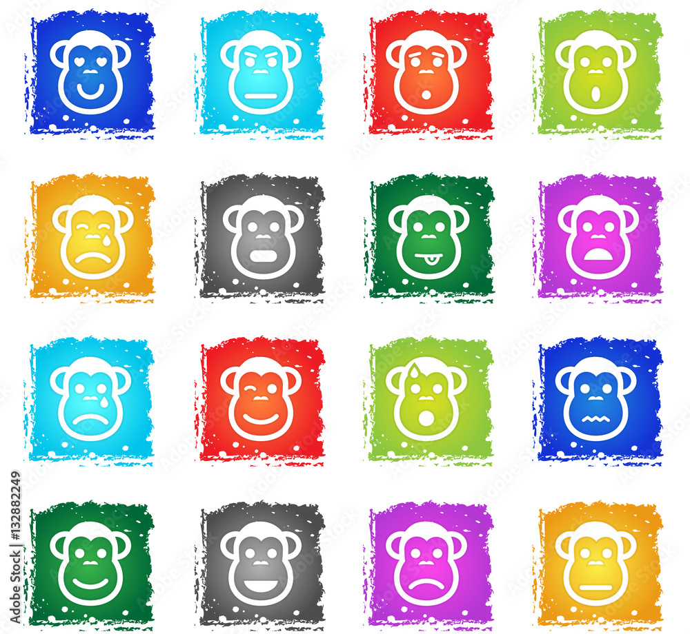 Monkey emotions simply icons Monkey emotions simply icons