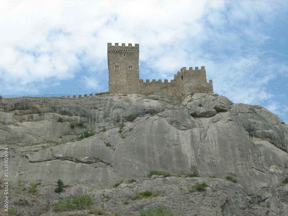 The ancient fortress on a high rock.
