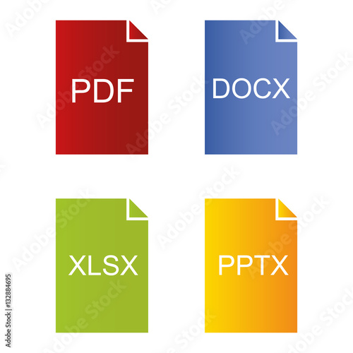 Flat Office Dokumente farbig ohne Schatten