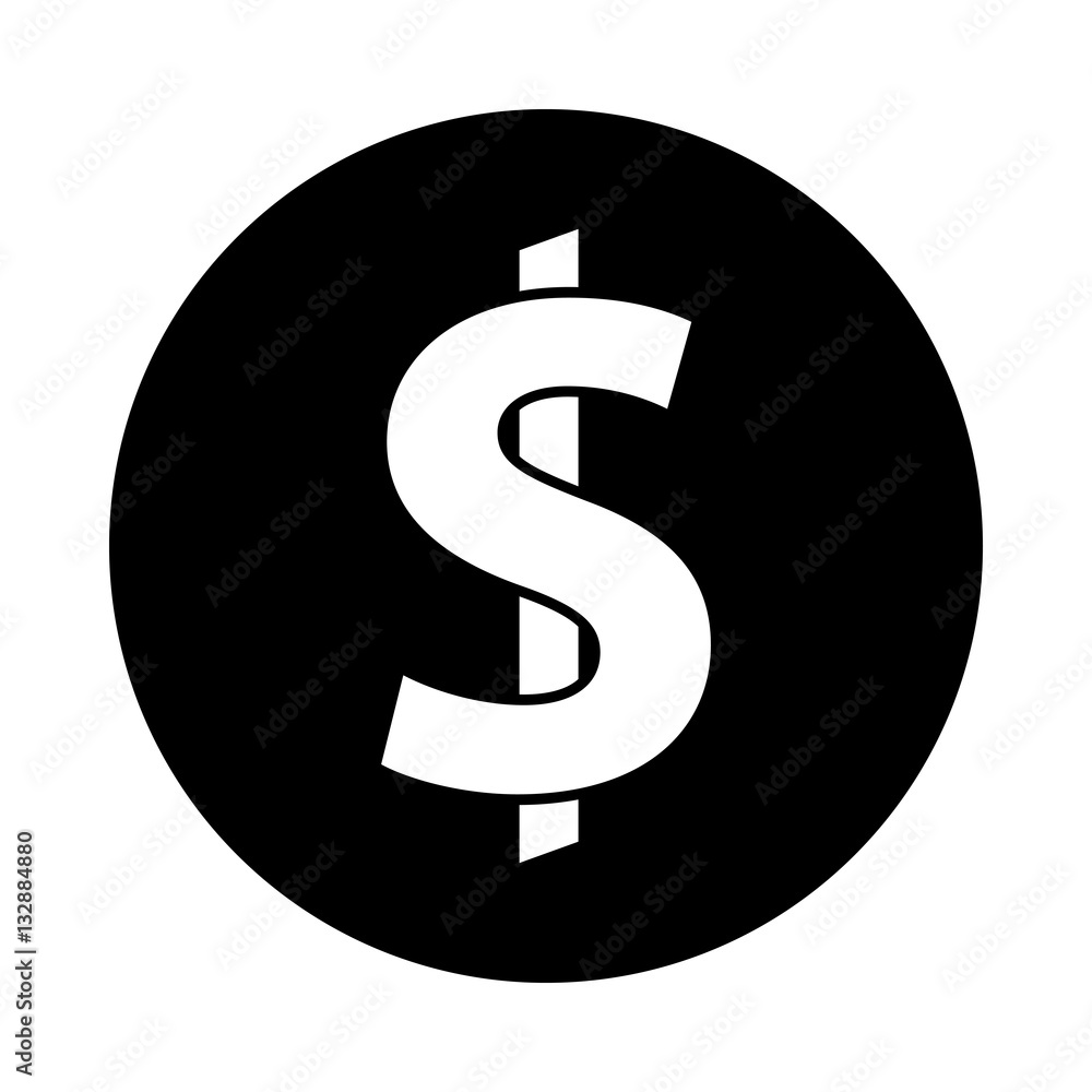 American dollar circle icon. Black round icon isolated on white background. Dollar simple silhouette. Web site page and mobile app design vector element. American dollar circle icon. Black round icon isolated on white background. Dollar simple silhouette. Web site page and mobile app design vector element.