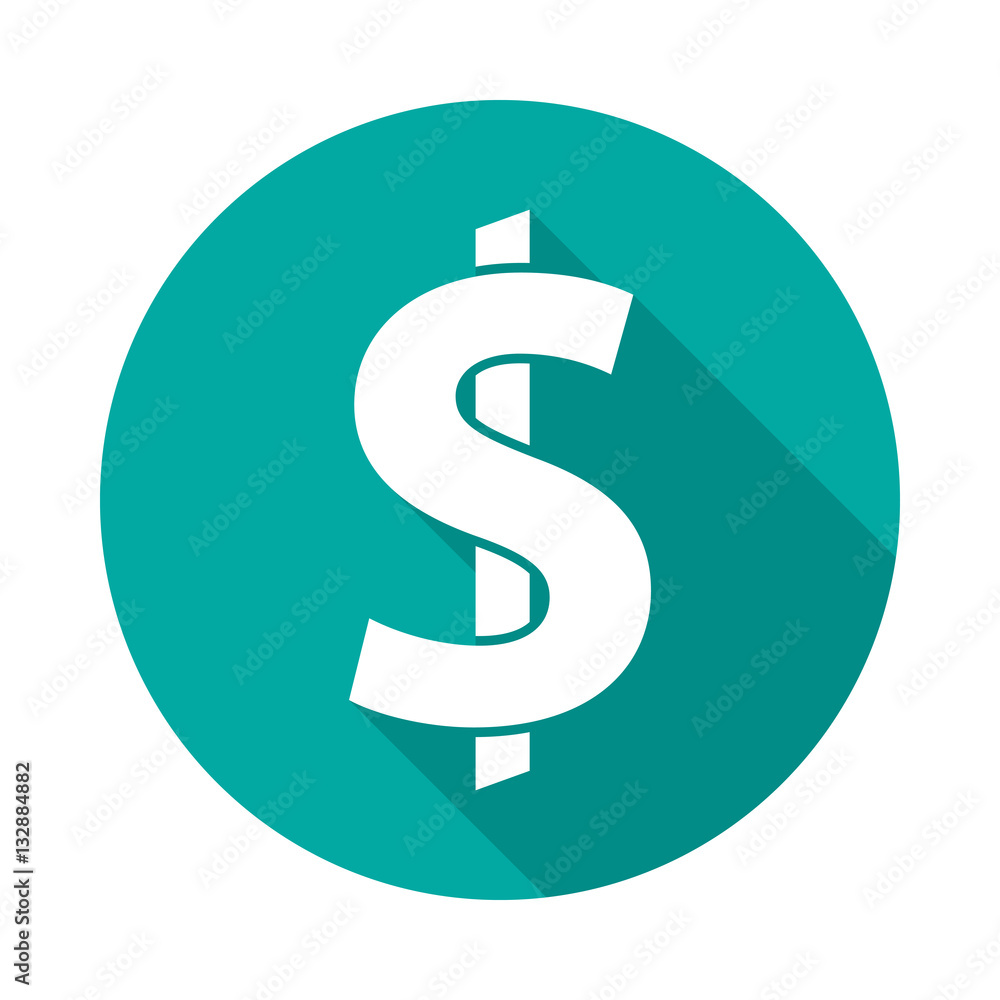 American dollar circle icon with long shadow. Flat design style. Dollar simple silhouette. Modern round icon in stylish colors. Web site page and mobile app design vector element. American dollar circle icon with long shadow. Flat design style. Dollar simple silhouette. Modern round icon in stylish colors. Web site page and mobile app design vector element.