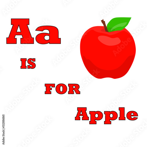 a is for apple abstract alphabetical apple raster illustration
