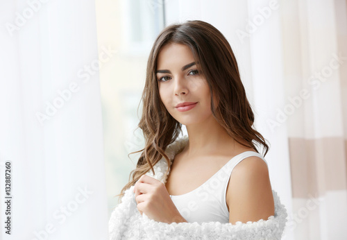 Beautiful woman with soft w...