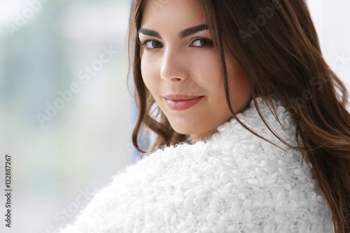 Beautiful woman with soft w...