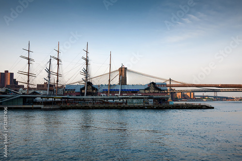 South Street Seaport, Pier 17, in lower Manhattan in the early evening