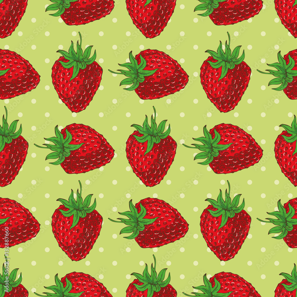 Seamless Pattern Strawberries Seamless Pattern Strawberries
