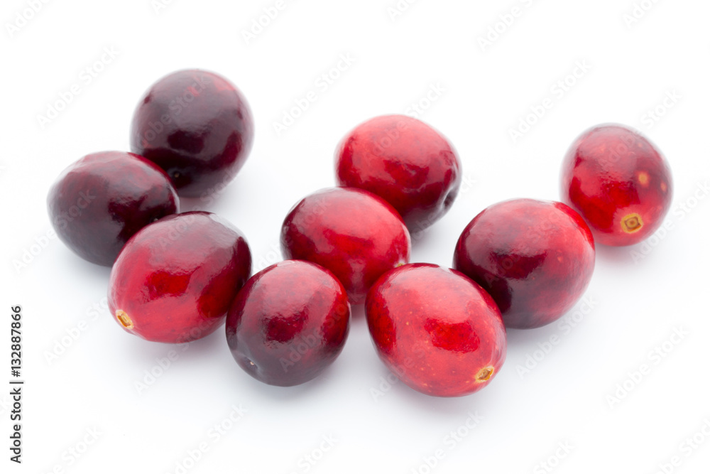 Cranberries top view. Red, ripe cranberries macro view. Cranberries top view. Red, ripe cranberries macro view.
