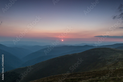 Sunset in the Carpathians