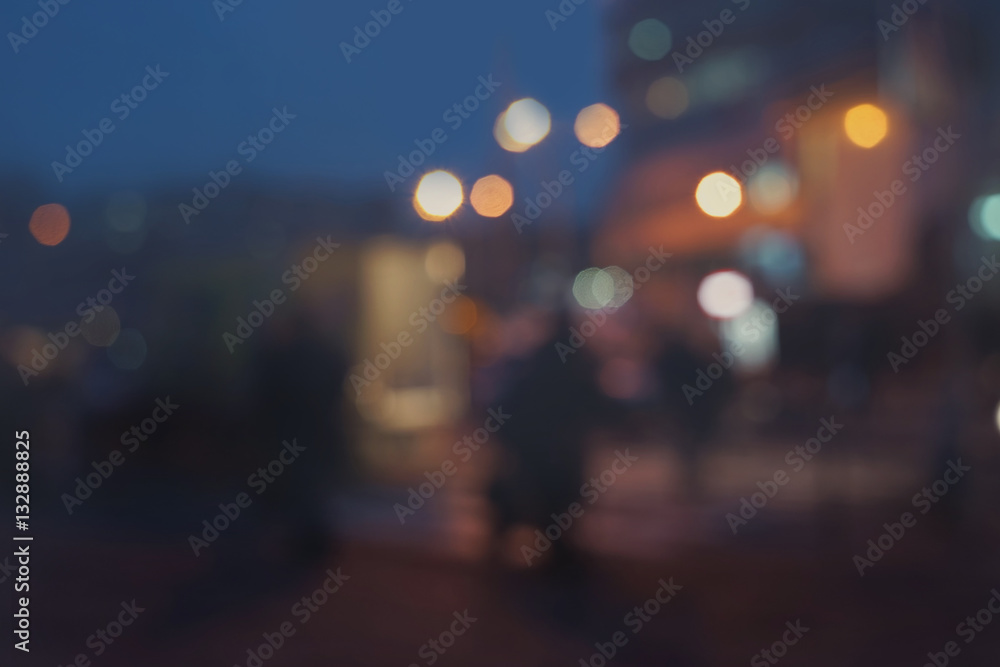 Blurred background of evening city street