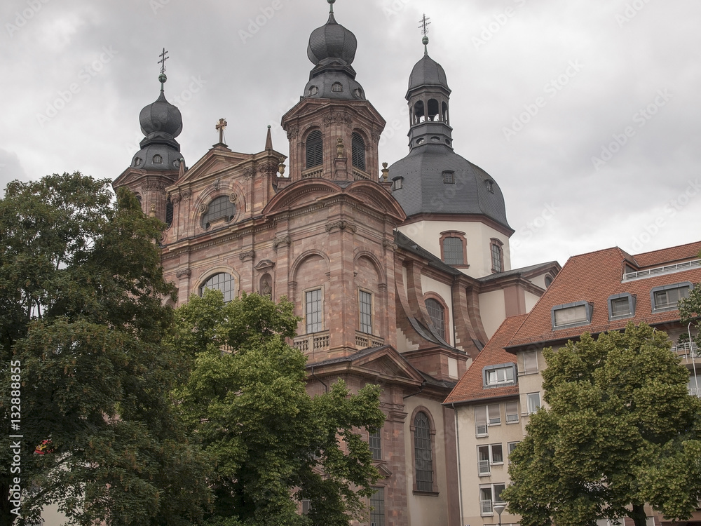 View on a Jesuit Church in Mannheim in Germany