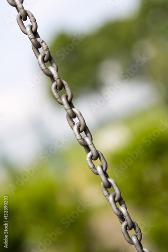 detail of chain with green background