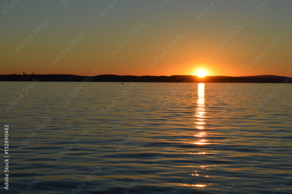romantiv sunset at lake of constance