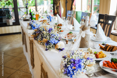 wedding decorations. preparing for a big wedding ceremony